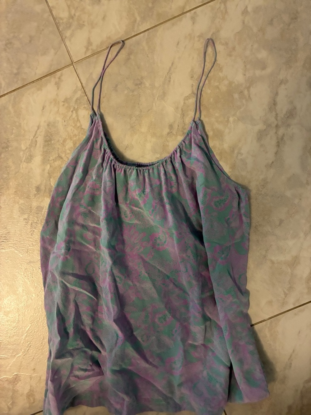 Tucker Lavender and Teal Floral Spaghetti-Strap Cami